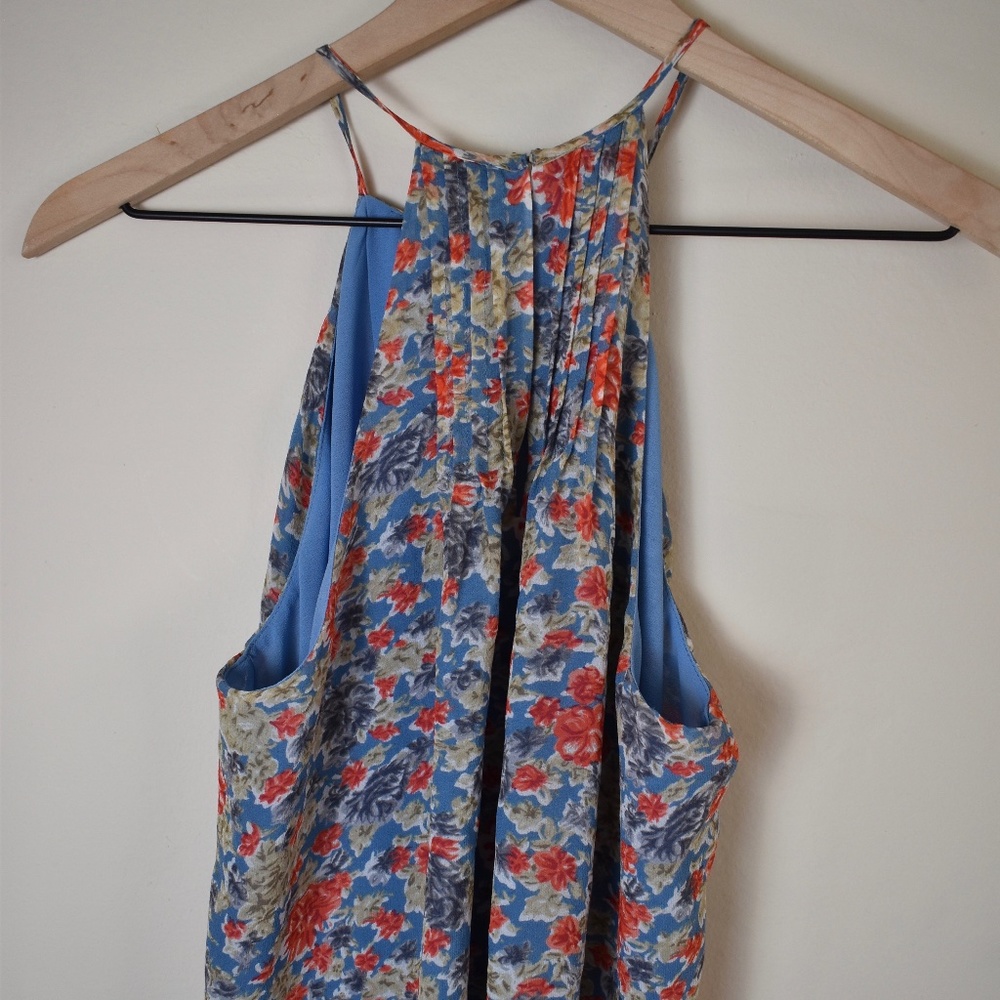Joie Blue and Orange Floral Halter Tank - Picture 7 of 8